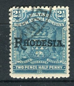 RHODESIA; 1905 early Springbok Optd issue fine used 2.5d. value