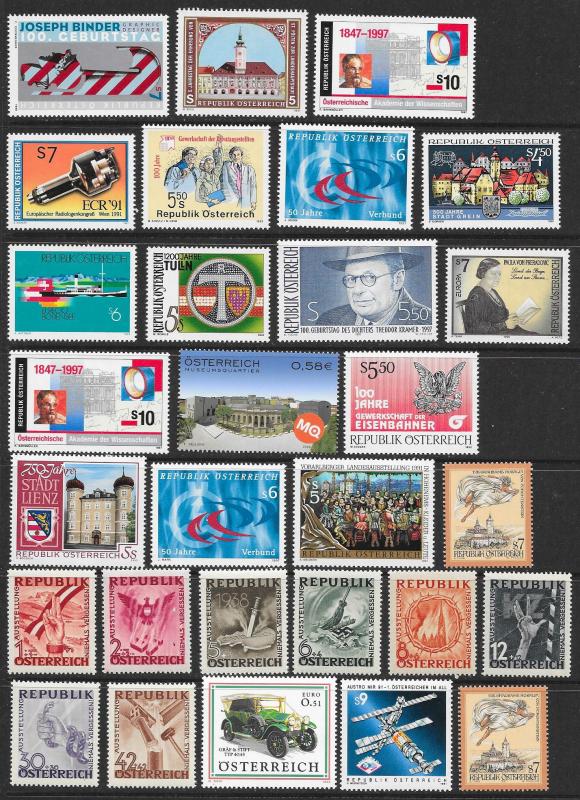 AUSTRIA (241) almost all Mint Never Hinged Stamps Tons of Cat Value!!