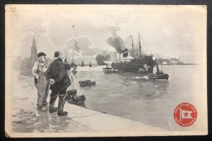 1914 England Paqueboat Postcard cover To Syracuse NY Usa Red Star Line