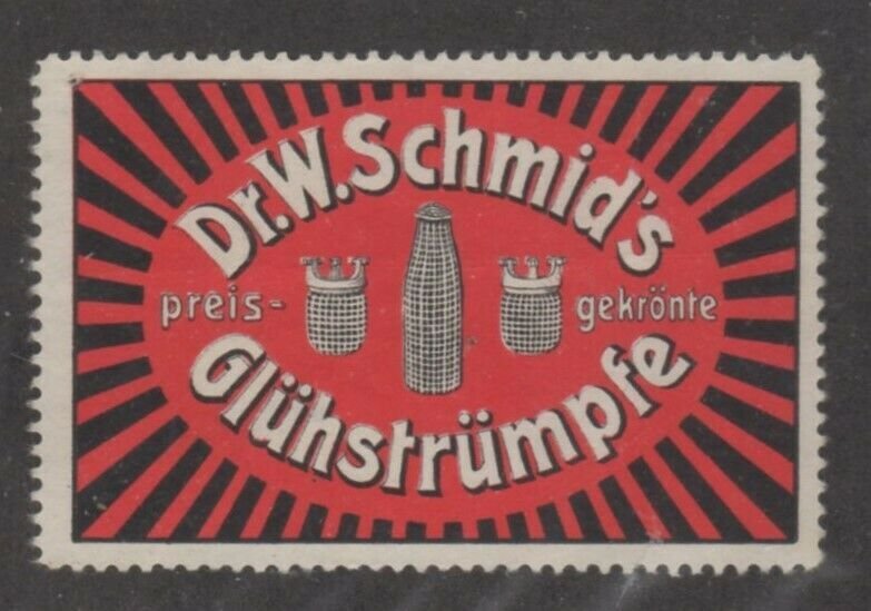 Germany- Dr. W. Schmid's Lantern Mantles Advertising Vignette Stamp- NG