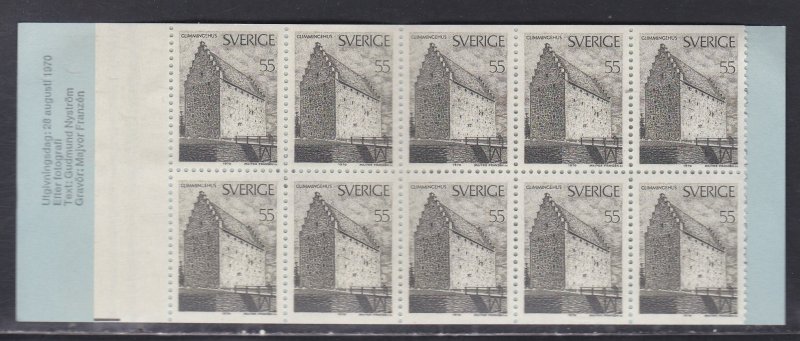 Sweden # 860a, Glimmingehus, Complete Booklet, NH, 1/2 Cat.