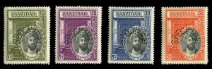 Zanzibar #214-217S (SG 323-325s) Cat£120, 1936 10c-50c, set of four, perfora...