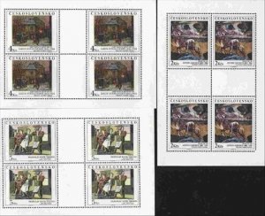 Czechoslovakia MNH Sc 2766-68 Mini-sheets Mi 3025-27 KB Value 20 Euro