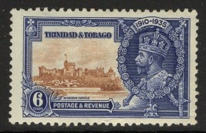 TRINIDAD & TOBAGO SG241c 1935 6c SILVER JUBILEE LIGHTNING CONDUCTOR MTD MINT