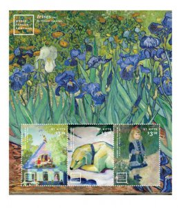 SAINT KITTS 2016 - WORLD FAMOUS PAINTINGS SHEET OF 3 STAMPS - MNH