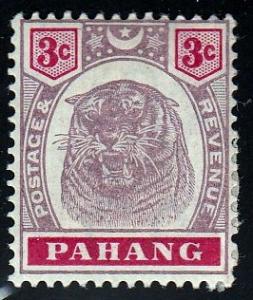 Pahang #14 Tiger, 1895. Unused Paper adhered to gum side.