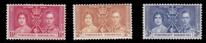 Northern Rhodesia 22-24, MH Set of 3 - Coronation Issue