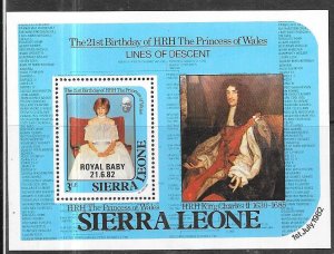 Sierra Leone #555 3le  Princess Di Royal baby overprint  S/S (MNH)  CV2.75