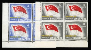 Singapore #49-50 Cat$20, 1960 National Day, set of two in sheet margin blocks...