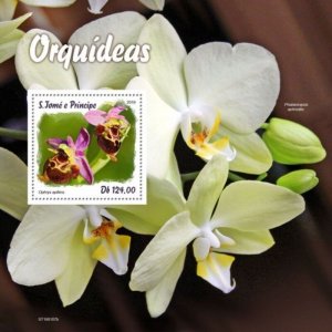 St Thomas - 2019 Orchids on Stamps - Stamp Souvenir Sheet - ST190107b