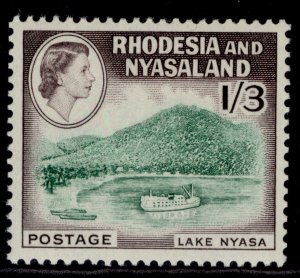 RHODESIA & NYASALAND QEII SG26, 1s 3d emerald & deep chocolate, LH MINT.