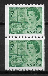 1971 Canada 549 Transportation Means MNH coil pair