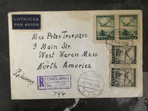 1946 Chelmo Poland Cover to West Warren USA