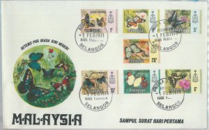 82298 - MALAYA - FDC cover 1971 + INFORMATION LEAFLET butterflies PULAU PINANG-