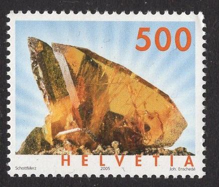 Switzerland  #1131   2005  MNH  minerals   titannite  500c