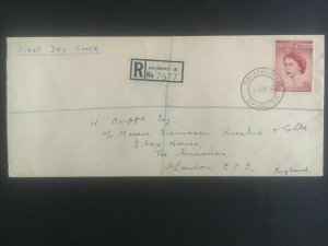 1953 Southern Rhodesia to UK Queen Elizabeth II Coronation # 80 First Day cover