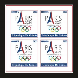 Stamps. Olympic Games in Paris 2024 1 sheet imperforated MNH** 2023 year NEW!!