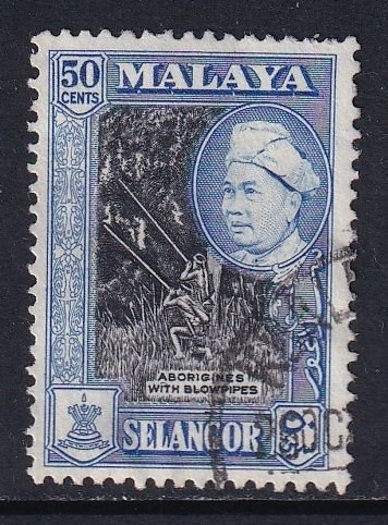 Malaya Selangor  #109a  used 1957  Sultan Alam Shah 50c  perf. 12 1/2