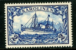 Caroline Islands 1901 Germany 2 Mark Yacht Ship Unwatermark Scott #17 Mint E532