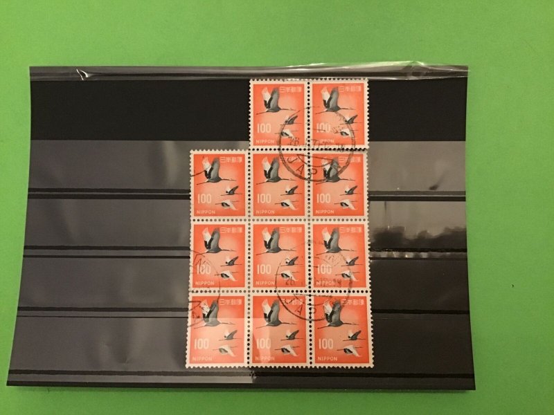 Japan Cancelled Geese Stamps Block Stamps R43795