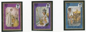 Brunei QEII 25th Coronation ann.   mnh SC 229-231