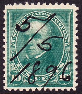 Scott 273, VF Used, 10c Green Watermarked, REVENUE Manuscript Date cancel