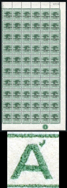 Bahamas KGVI SG162c 1/2d Columbus Variety Accent Flaw (R1/5 1938 printing only)