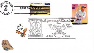 Fugate Combo FDC 3513 Legendary Fields Yankee Stadium 3408h Ruth Baseball Legend