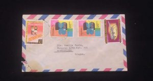 C) 1970. COLOMBIA. AIR MAIL ENVELOPE SENT TO URUGUAY. MULTIPLE STAMPS OF AVIATIO