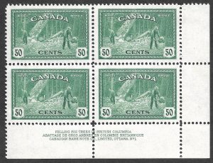 Doyle's_Stamps: Scott #268** to #272** Canadian 1946 NH Plate Block Set