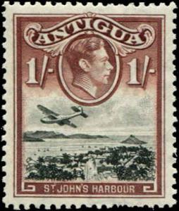 Antigua SC# 91a SG# 105a St. John's Harbor 1sh brn & red brn MLH