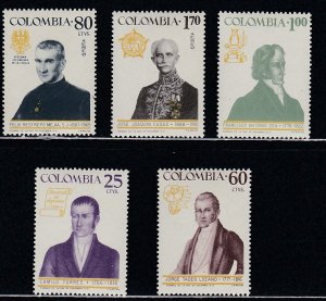 Colombia # 763-765, C488-487, Famous Men, Mint NH