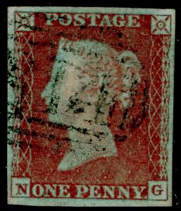 SG8, 1d red-brown, FINE USED. Cat £30. 4 MARGINS. NG