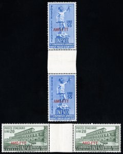 Trieste A Stamps # 72-3 MNH VF Gutter Pairs