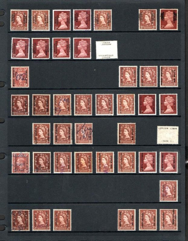 COLLECTION OF PROTECTIVE OVERPRINTS ETC ON DOUBLE SIDED PAGE 