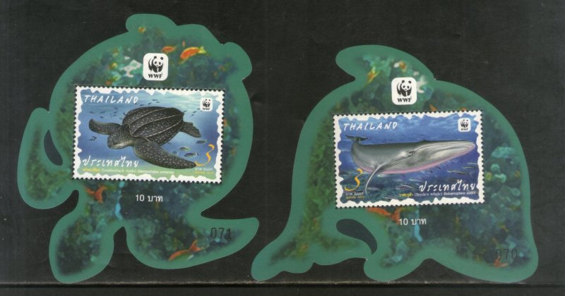 Thailand 2019 WWF Turtle Whale Marine Life Odd Shapped M/s MNH # 5553