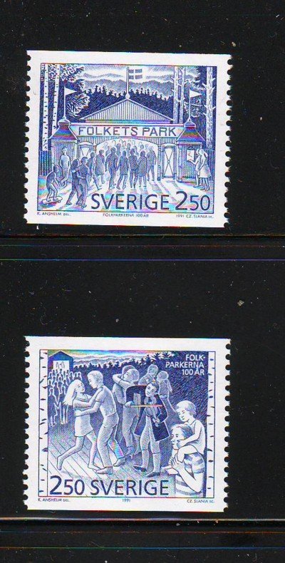 Sweden Sc 1889-90 1991 Public Parks stamp set mint NH