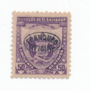 El Salvador 1897 Scott o101 MH - 50c, Coat of Arms