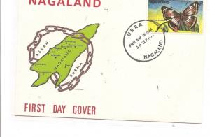 Nagaland India fantasy S/S Butterfly Cacheted First Day Cover (baf)