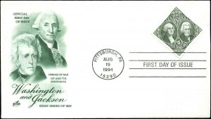 US FDC #2592 Green Artcraft Pittsburgh, PA   $5 Diamond Shape