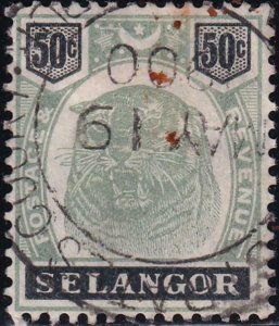 Malaya - Selangor 1895 SC 35 Used Rev Cancel 