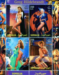 Somalia 2003 GREG HILDEBRANDT Fantasy Art Sheet (4) Perforated Mint (NH)