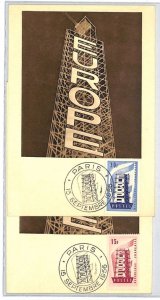 FRANCE MAXI CARD {2} FDC EUROPA 1956 Council of Europe Strasbourg Postcards RF57