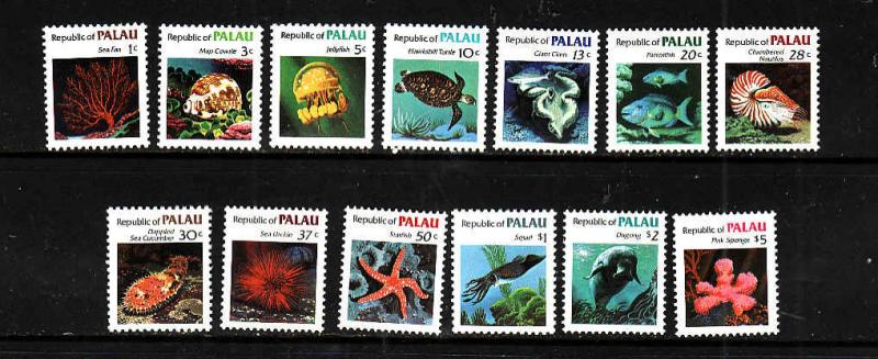 Palau-Sc#9-21-Unused NH set-Fish-Marine Life-1983-4-