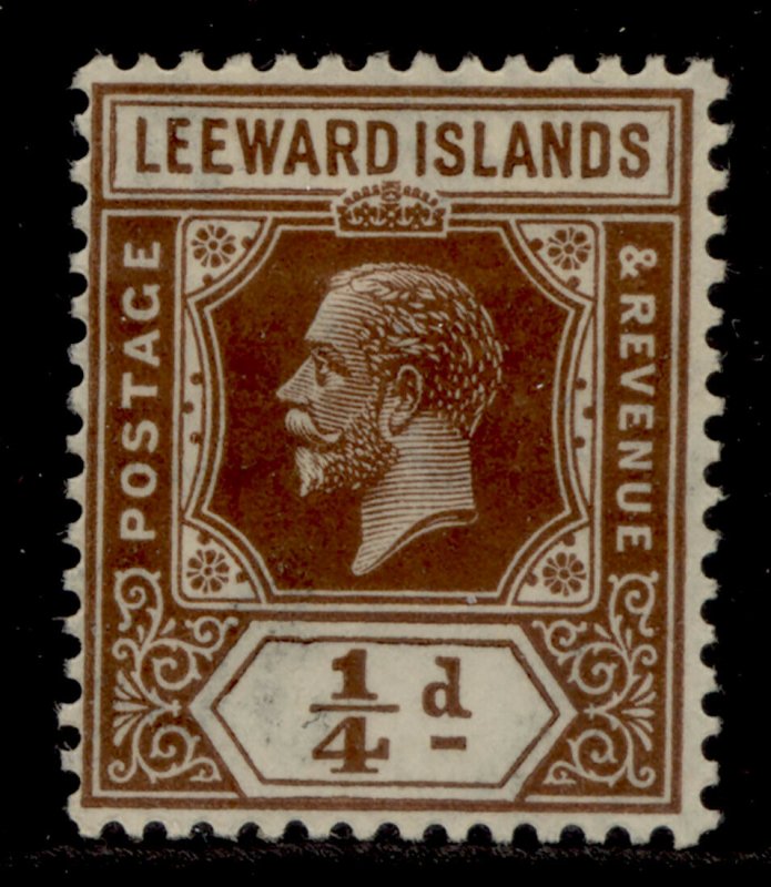 LEEWARD ISLANDS SG58, ¼d brown, LH MINT.