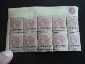 Stamps - Ceylon - Scott# 155 - Mint Never Hinged Block of 10 Stamps