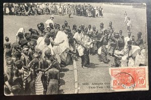 1922 French Guinea RPPC Real Picture Postcard Cover Tam Tam Dancers