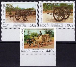 ZAYIX Laos 1289-1291 MNH Carts Transportation 100323S48
