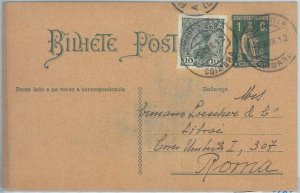 75387 - PORTUGAL - POSTAL HISTORY -  POSTAL STATIONERY  CARD  to ITALY  -- 1912