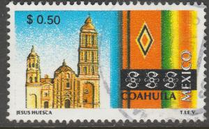 MEXICO 2119, 50c Tourism Coahuila, church, sarape. USED. F-VF. (1492)